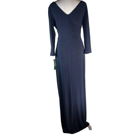 LAUREN RALPH LAUREN NEW Sz 6 Womens Navy Blue Formal Evening Gown Maxi Dress - Picture 6 of 15